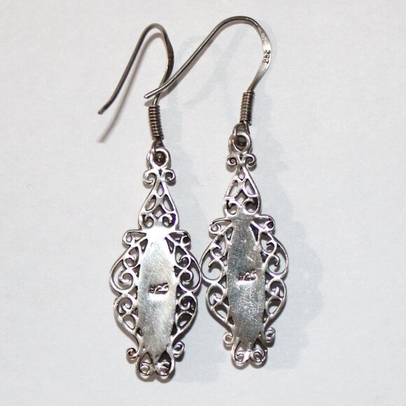 Sterling Silver Faux Turquoise Earrings - Picture 2 of 5